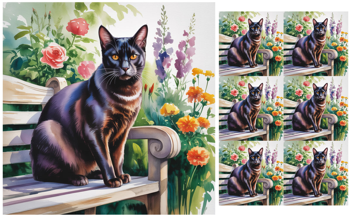 DecoCraft - Scenic Tiles Series - Watercolor Pets - Bombay