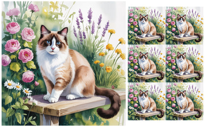 DecoCraft - Scenic Tiles Series - Watercolor Pets - Snowshoe