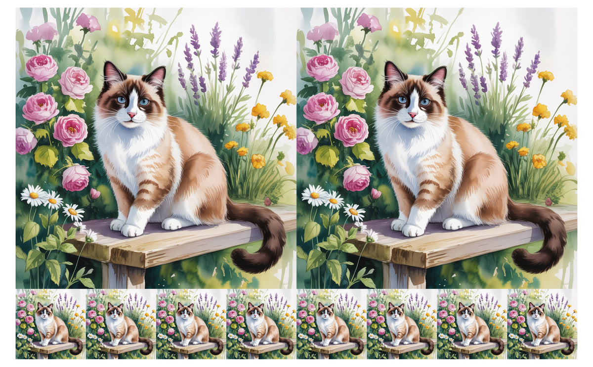DecoCraft - Scenic Tiles Series - Watercolor Pets - Snowshoe