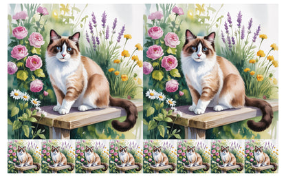 DecoCraft - Scenic Tiles Series - Watercolor Pets - Snowshoe