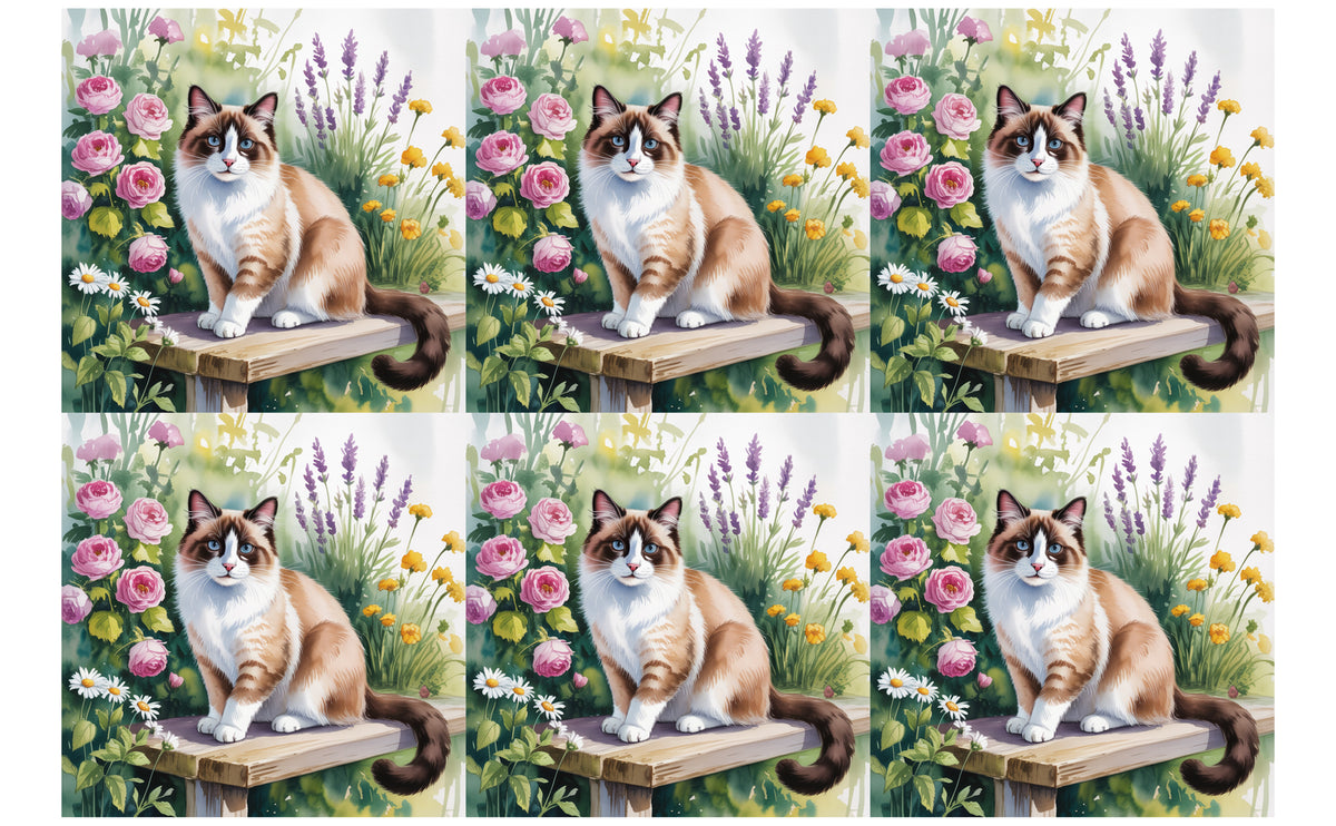 DecoCraft - Scenic Tiles Series - Watercolor Pets - Snowshoe