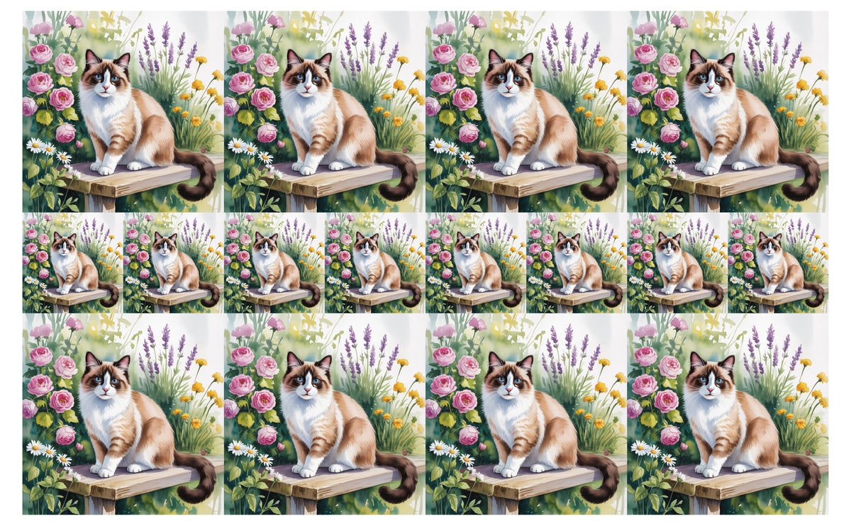 DecoCraft - Scenic Tiles Series - Watercolor Pets - Snowshoe