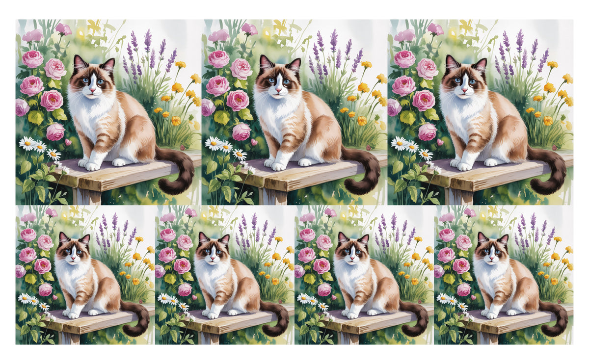 DecoCraft - Scenic Tiles Series - Watercolor Pets - Snowshoe