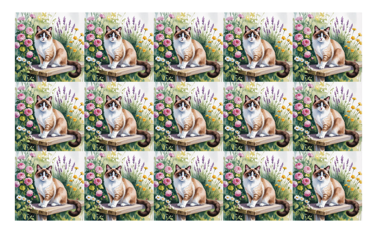 DecoCraft - Scenic Tiles Series - Watercolor Pets - Snowshoe