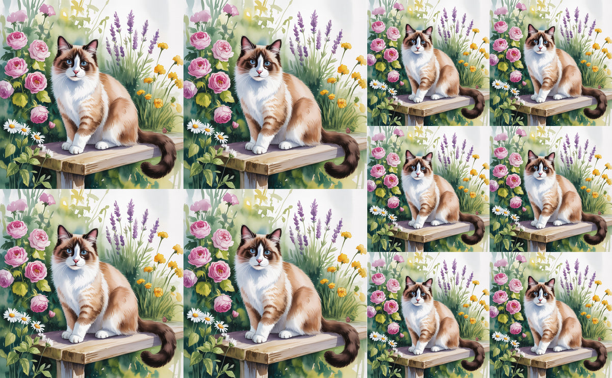 DecoCraft - Scenic Tiles Series - Watercolor Pets - Snowshoe