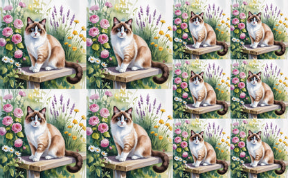 DecoCraft - Scenic Tiles Series - Watercolor Pets - Snowshoe