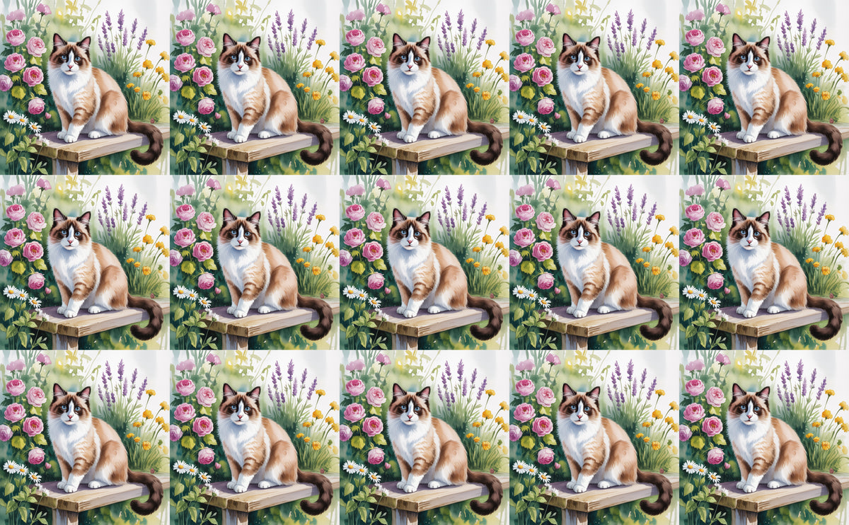 DecoCraft - Scenic Tiles Series - Watercolor Pets - Snowshoe