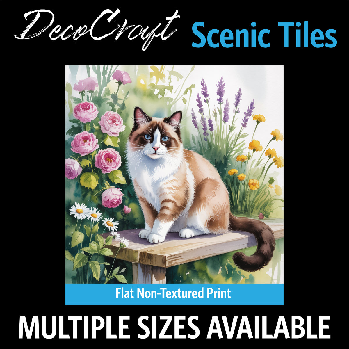 DecoCraft - Scenic Tiles Series - Watercolor Pets - Snowshoe