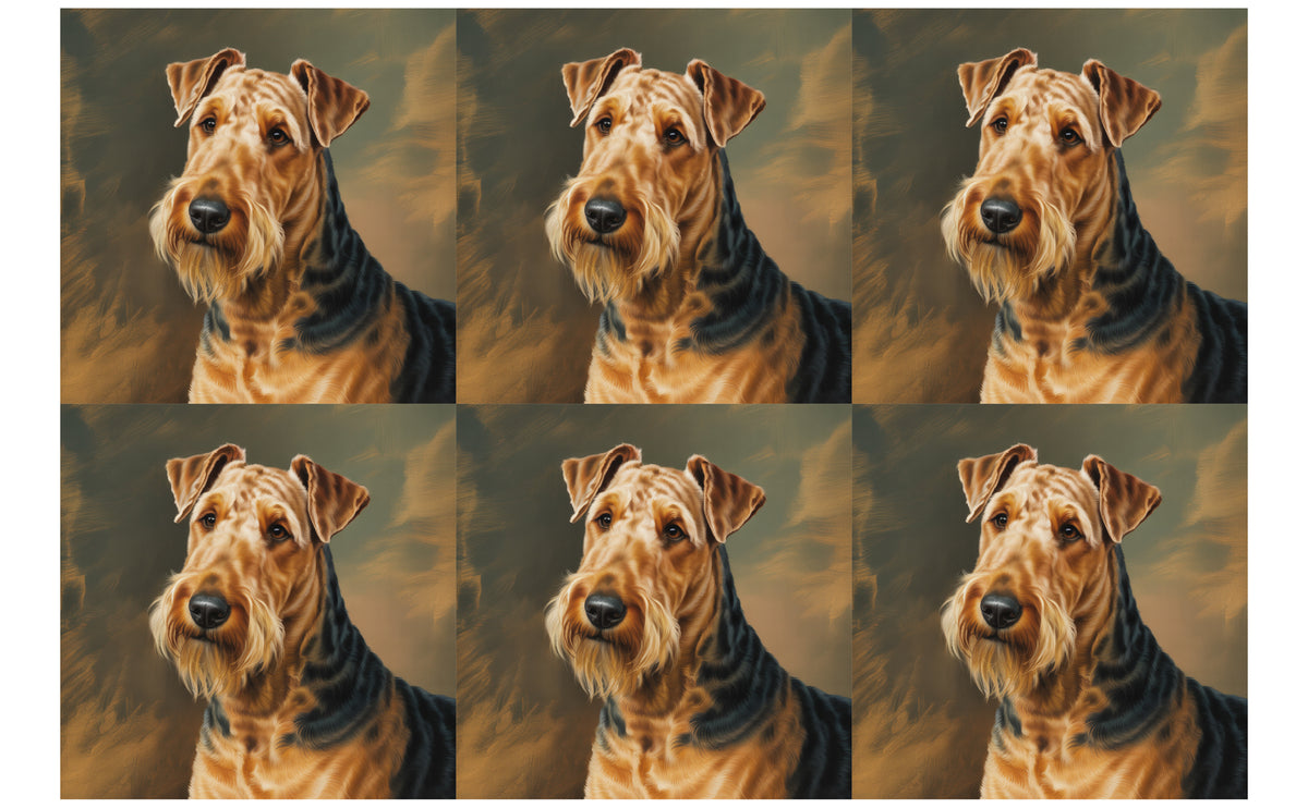 DecoCraft - Scenic Tiles Series - Oil Painting Pets - Airedale Terrier