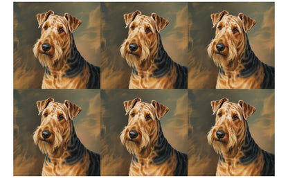 DecoCraft - Scenic Tiles Series - Oil Painting Pets - Airedale Terrier