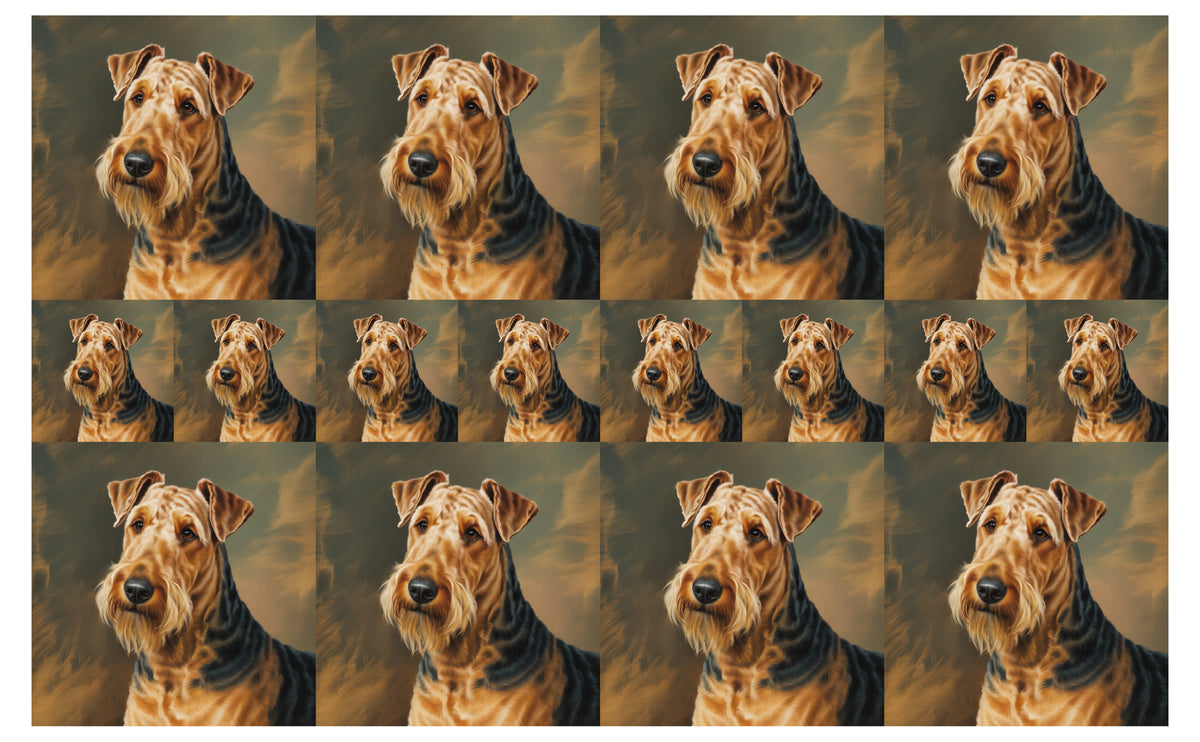DecoCraft - Scenic Tiles Series - Oil Painting Pets - Airedale Terrier