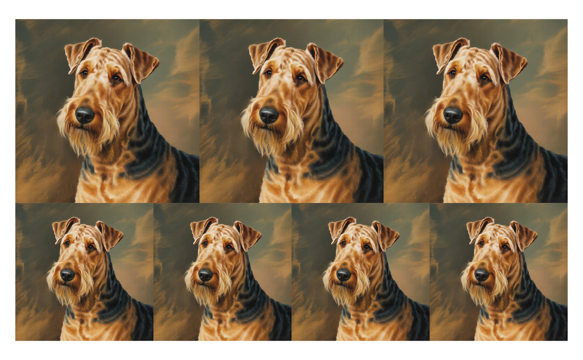 DecoCraft - Scenic Tiles Series - Oil Painting Pets - Airedale Terrier