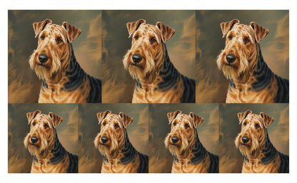 DecoCraft - Scenic Tiles Series - Oil Painting Pets - Airedale Terrier