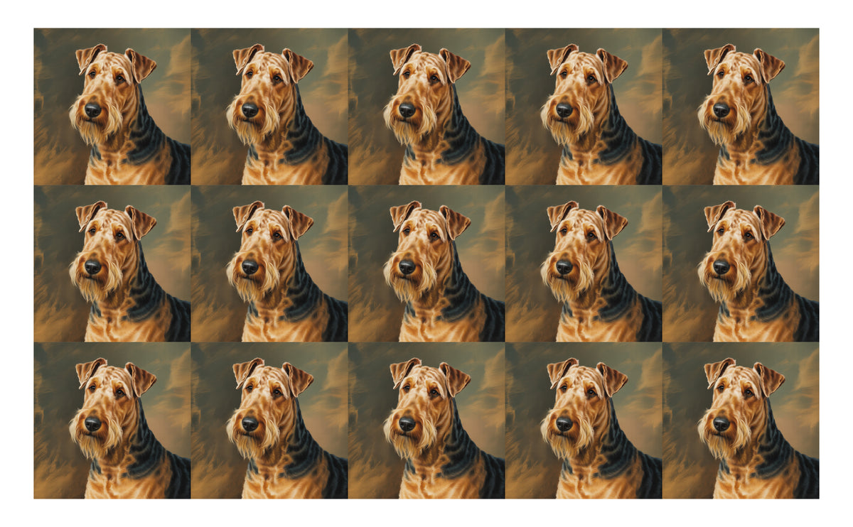 DecoCraft - Scenic Tiles Series - Oil Painting Pets - Airedale Terrier