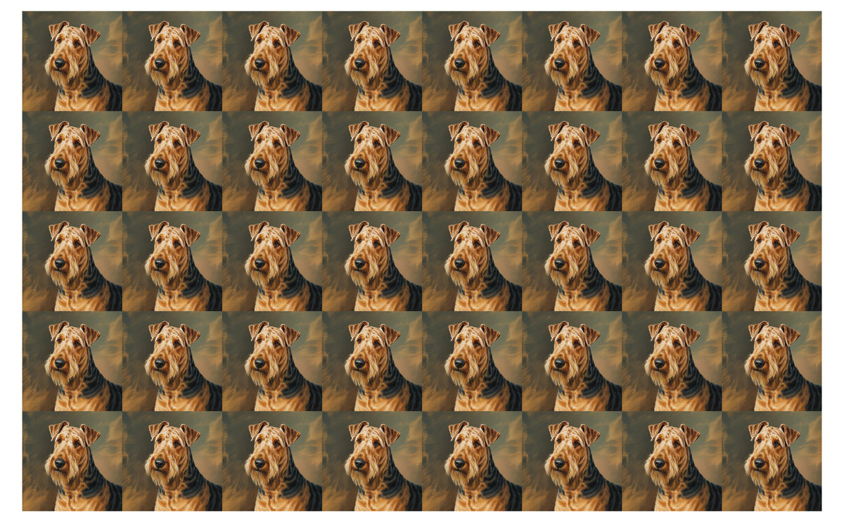 DecoCraft - Scenic Tiles Series - Oil Painting Pets - Airedale Terrier