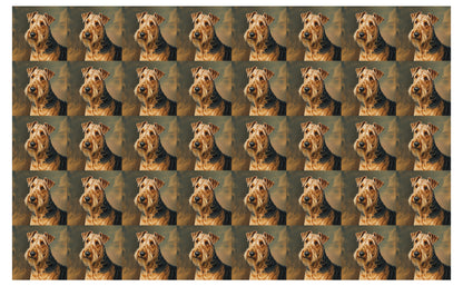 DecoCraft - Scenic Tiles Series - Oil Painting Pets - Airedale Terrier