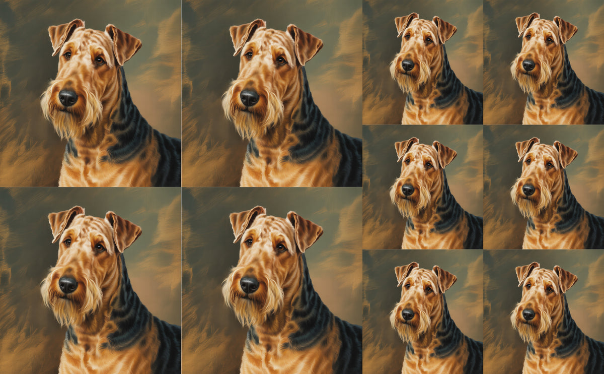 DecoCraft - Scenic Tiles Series - Oil Painting Pets - Airedale Terrier