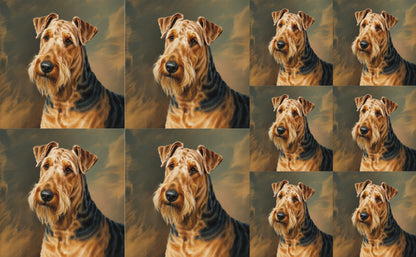 DecoCraft - Scenic Tiles Series - Oil Painting Pets - Airedale Terrier