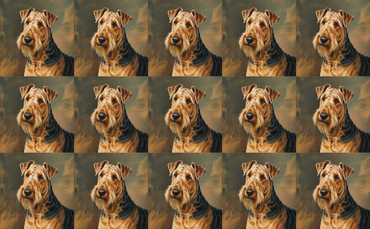 DecoCraft - Scenic Tiles Series - Oil Painting Pets - Airedale Terrier