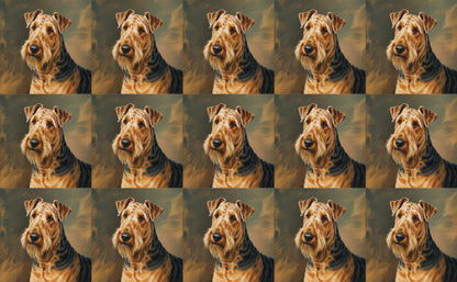 DecoCraft - Scenic Tiles Series - Oil Painting Pets - Airedale Terrier