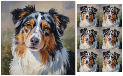 DecoCraft - Scenic Tiles Series - Oil Painting Pets - Australian Shepherd