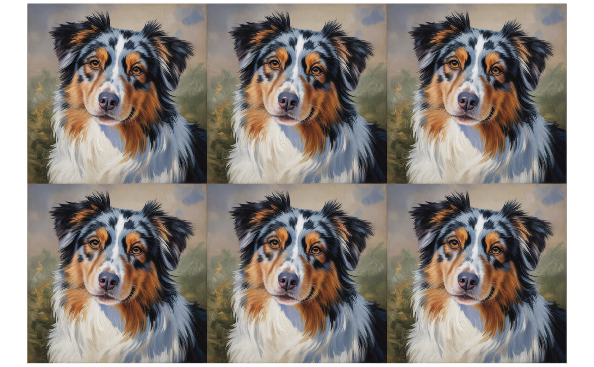 DecoCraft - Scenic Tiles Series - Oil Painting Pets - Australian Shepherd