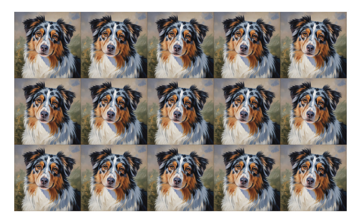DecoCraft - Scenic Tiles Series - Oil Painting Pets - Australian Shepherd