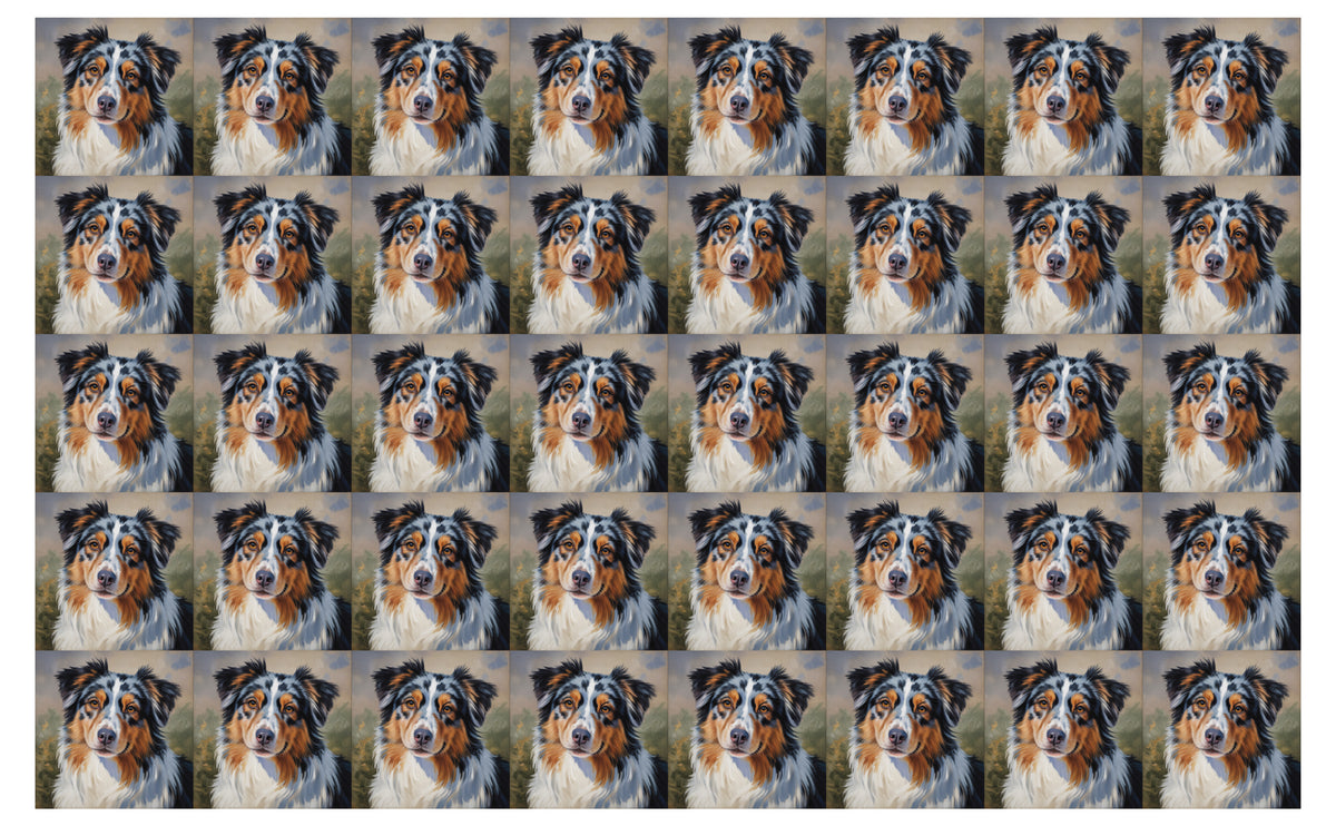 DecoCraft - Scenic Tiles Series - Oil Painting Pets - Australian Shepherd