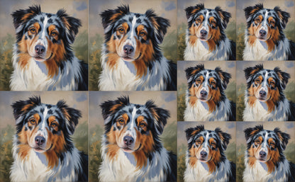 DecoCraft - Scenic Tiles Series - Oil Painting Pets - Australian Shepherd