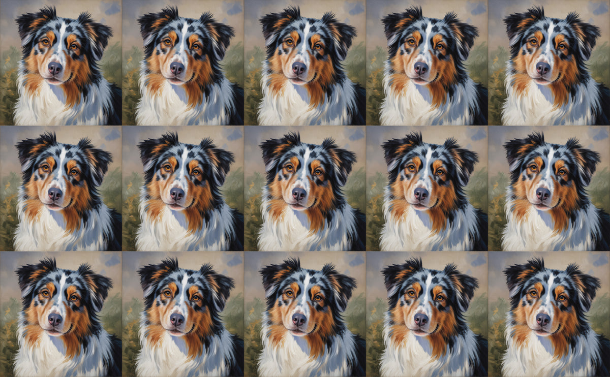 DecoCraft - Scenic Tiles Series - Oil Painting Pets - Australian Shepherd