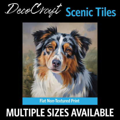 DecoCraft - Scenic Tiles Series - Oil Painting Pets - Australian Shepherd