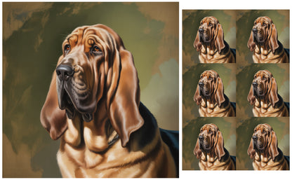 DecoCraft - Scenic Tiles Series - Oil Painting Pets - Bloodhound