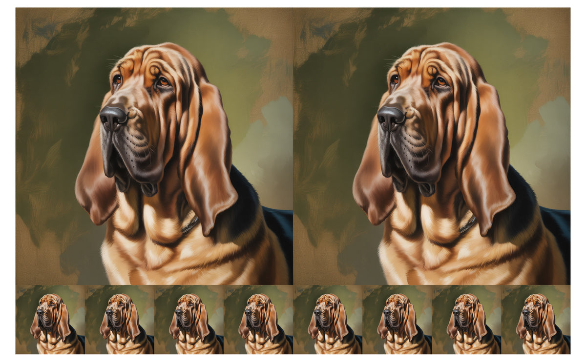 DecoCraft - Scenic Tiles Series - Oil Painting Pets - Bloodhound