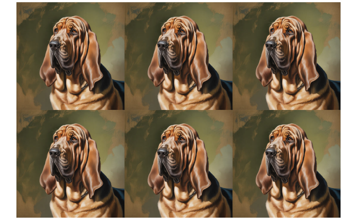 DecoCraft - Scenic Tiles Series - Oil Painting Pets - Bloodhound
