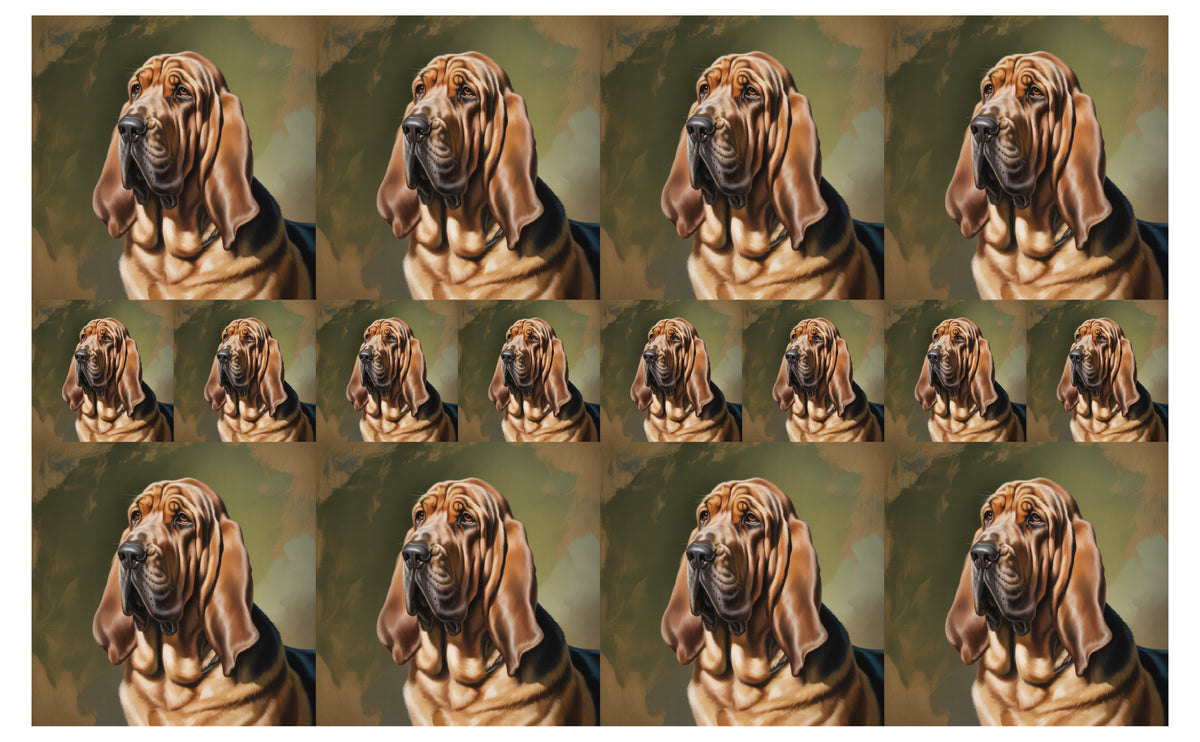 DecoCraft - Scenic Tiles Series - Oil Painting Pets - Bloodhound