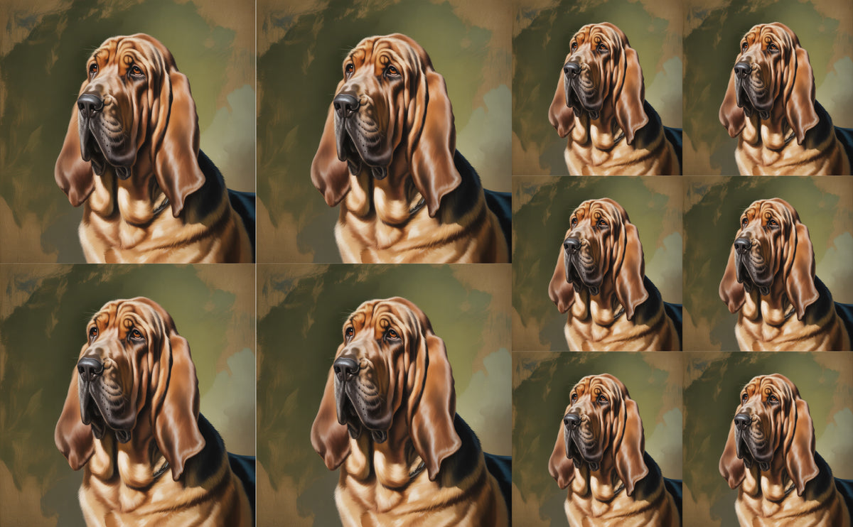 DecoCraft - Scenic Tiles Series - Oil Painting Pets - Bloodhound