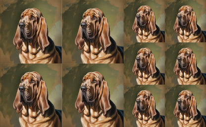 DecoCraft - Scenic Tiles Series - Oil Painting Pets - Bloodhound