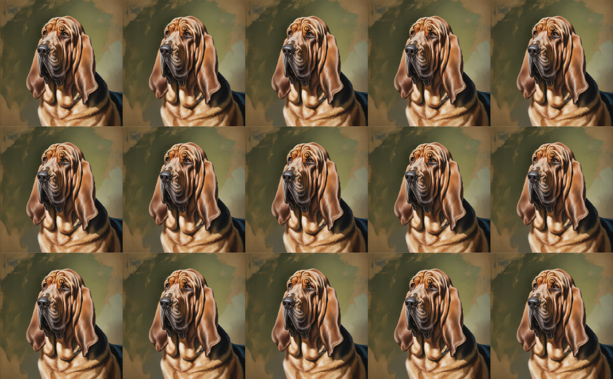 DecoCraft - Scenic Tiles Series - Oil Painting Pets - Bloodhound