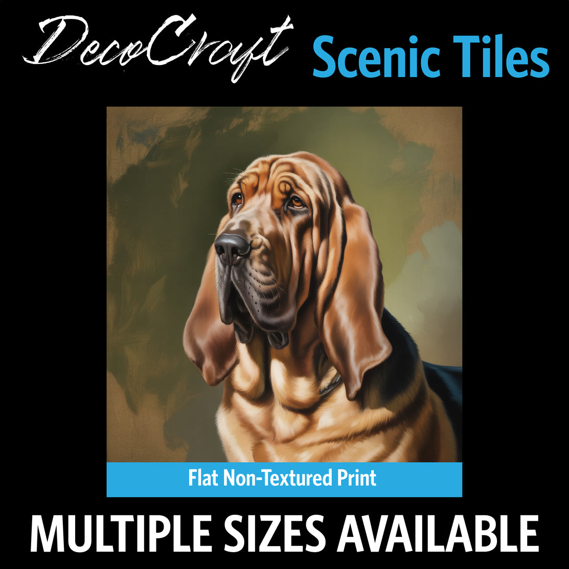 DecoCraft - Scenic Tiles Series - Oil Painting Pets - Bloodhound