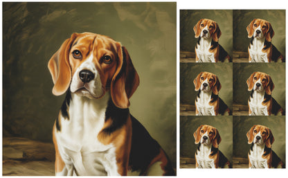 DecoCraft - Scenic Tiles Series - Oil Painting Pets - Beagle
