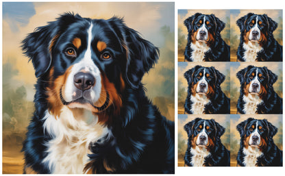DecoCraft - Scenic Tiles Series - Oil Painting Pets - Bernese Mountain Dog