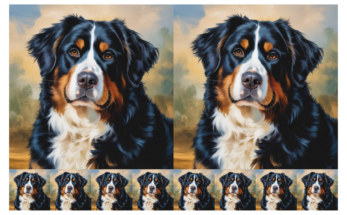 DecoCraft - Scenic Tiles Series - Oil Painting Pets - Bernese Mountain Dog