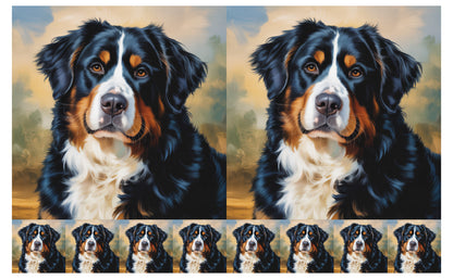 DecoCraft - Scenic Tiles Series - Oil Painting Pets - Bernese Mountain Dog