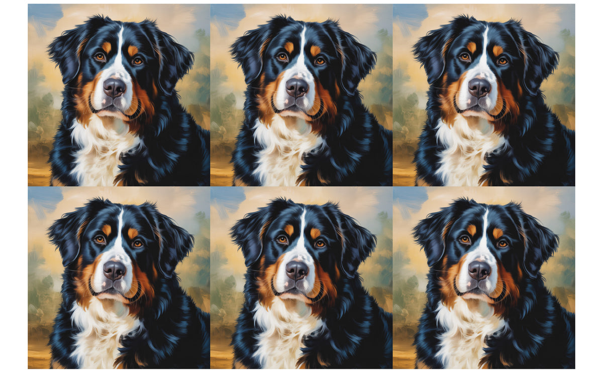 DecoCraft - Scenic Tiles Series - Oil Painting Pets - Bernese Mountain Dog