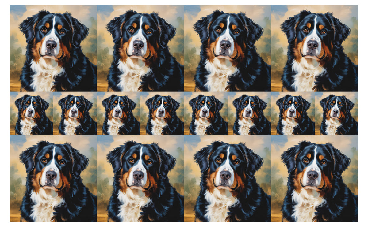 DecoCraft - Scenic Tiles Series - Oil Painting Pets - Bernese Mountain Dog