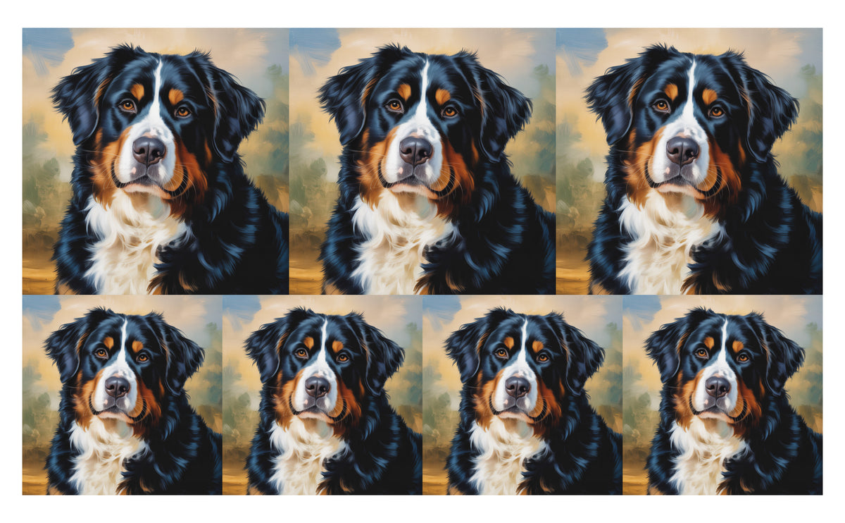 DecoCraft - Scenic Tiles Series - Oil Painting Pets - Bernese Mountain Dog