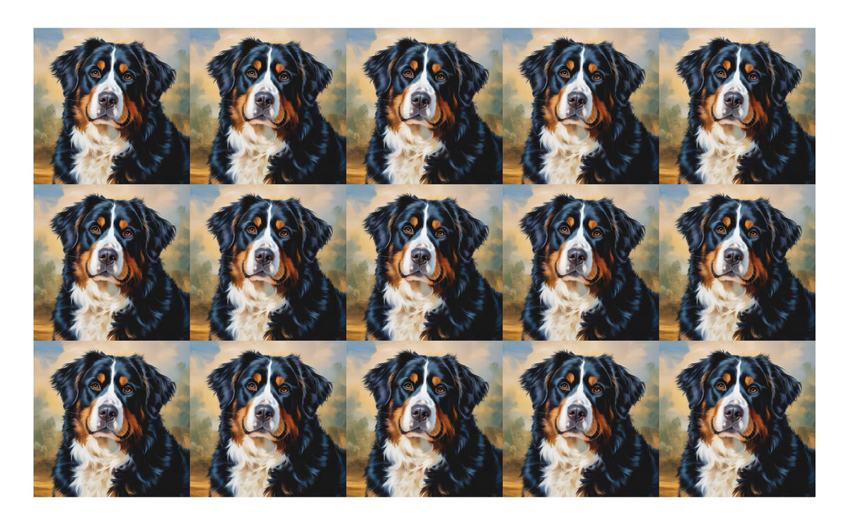 DecoCraft - Scenic Tiles Series - Oil Painting Pets - Bernese Mountain Dog