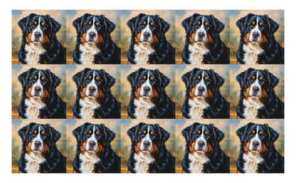 DecoCraft - Scenic Tiles Series - Oil Painting Pets - Bernese Mountain Dog