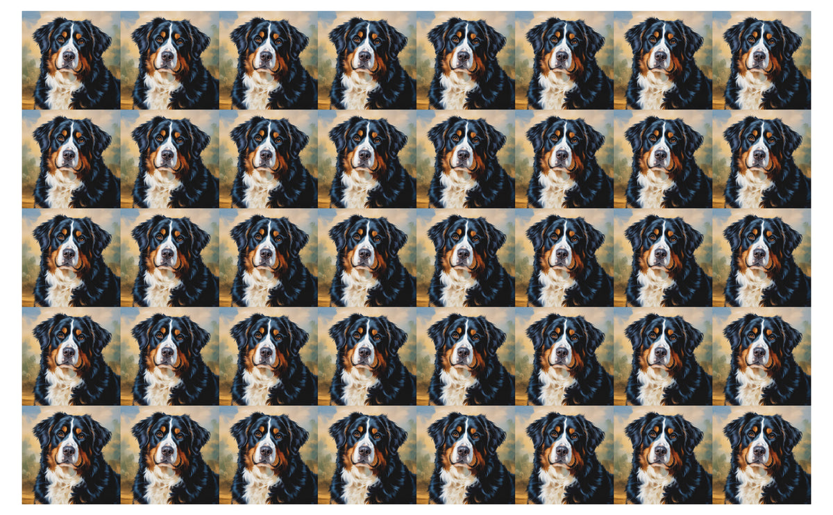 DecoCraft - Scenic Tiles Series - Oil Painting Pets - Bernese Mountain Dog