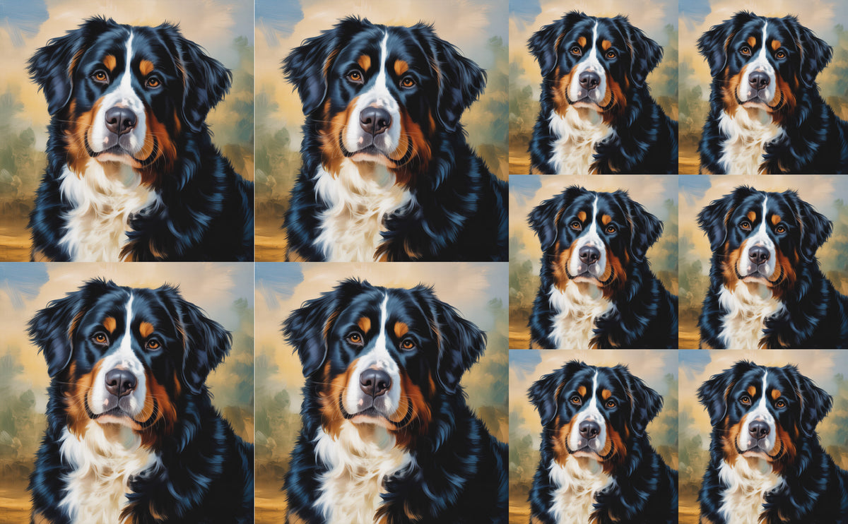 DecoCraft - Scenic Tiles Series - Oil Painting Pets - Bernese Mountain Dog